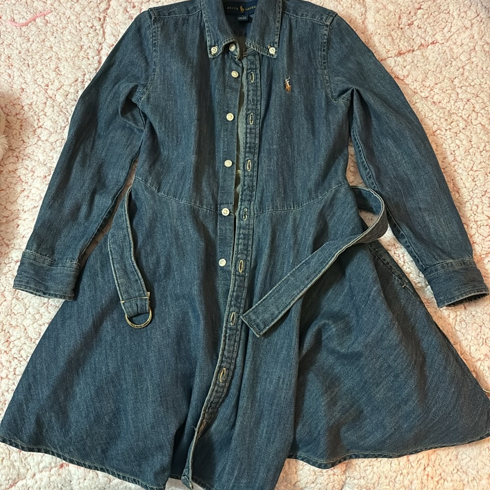 Girls Ralph Lauren Denim Belted Dress